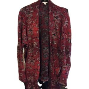 Pure Jill cardigan LG sweater fleece feel